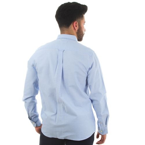 Long Sleeve Denim Dress Shirt / Sleek Blue Oxford Shirt / Blue Oxford Long Sleeve Casual Shirt